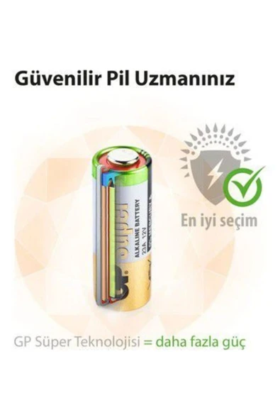 GP 23 A 12 Volt Hıgh Voltage Battery 5 Adet Oto Araç Garaj Kepenk Bariyer Kumandası Pili Yeni Tarihli - Resim 5
