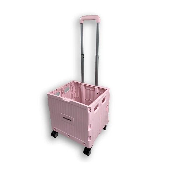 4 Tekerlekli, Pembe, 32L Standart Boy, Sabit Tutacaklı Alışveriş Arabası