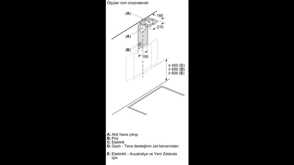 Siemens LC63KPJ20T İQ100 60CM DUVAR TİPİ EĞİMLİ DAVLUMBAZ - Resim 7