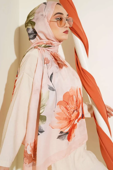 Retro Çiçek Desenli Şal Yavru Ağzı - Resim 2