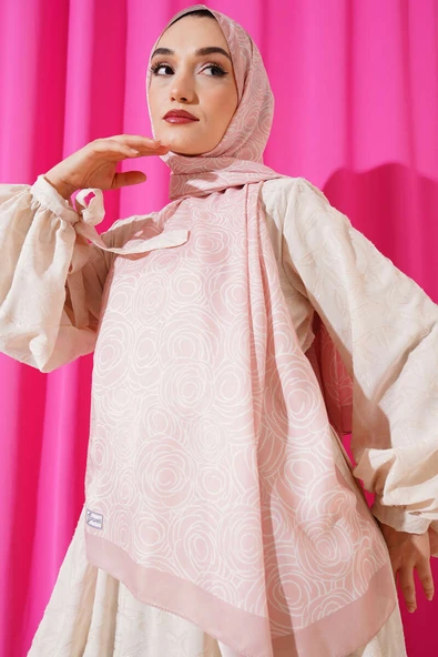 Çizgi Gül Desen Soft Şal Yavru Ağzı - Resim 2