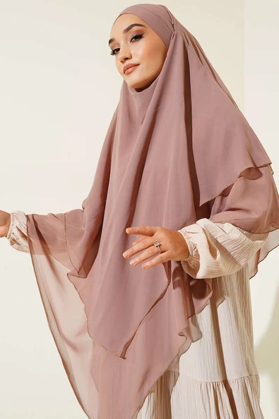 Şifon Sufle Himar Şal Somon ürün görseli 1