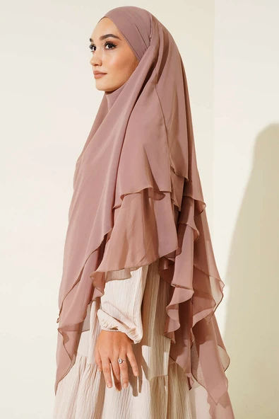 Şifon Sufle Himar Şal Somon - Resim 2