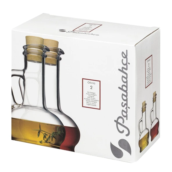 Paşabahçe 2'li Bombe Mantar Kapaklı Yağlık & Sirkelik 80109 - Resim 2