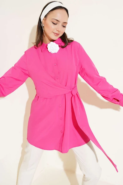 Yandan Bağlamalı Tunik Fusya ürün görseli