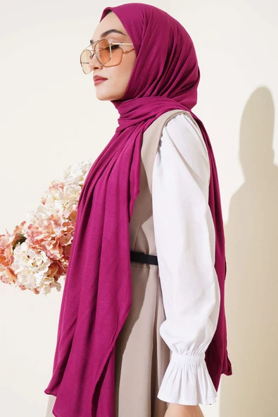 Basic Penye Şal Mürdüm - Resim 3