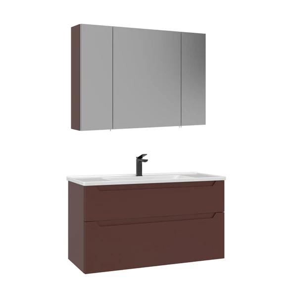 Orka Messina 100 cm Tuscan Kırmızı Banyo Dolabı Takımı ürün görseli