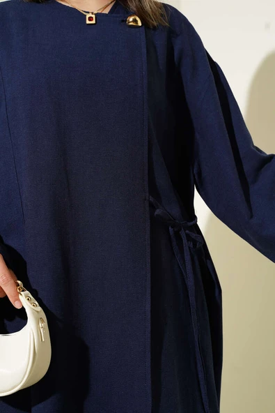 Yanı İp Bağcıklı Salaş İkili Takım Lacivert - Resim 4