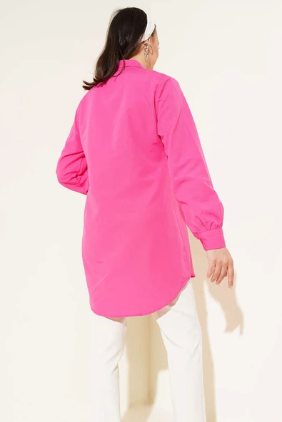 Yandan Bağlamalı Tunik Fusya - Resim 3