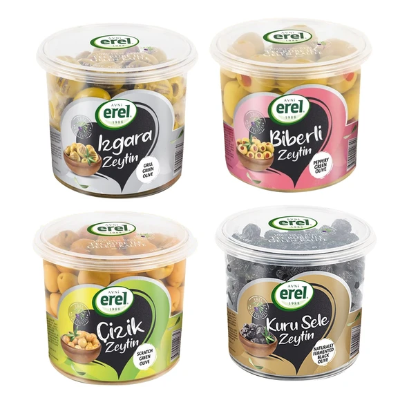 Avni Erel Zeytinleri Izgara-Çizik-Biberli-Kuru Sele 4 lü Lezzet Paketi ürün görseli