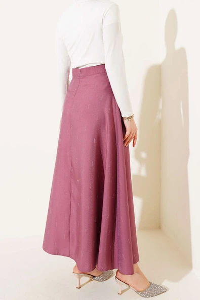 Sıra Taşlı Etek Magenta - Resim 3