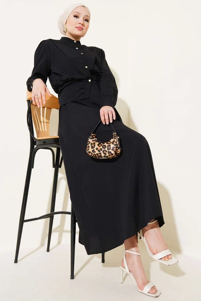 V Alerli Ceketli Jile Takım Siyah ürün görseli 1