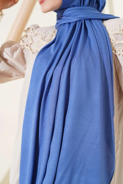 Basic Penye Şal Mavi - Resim 4