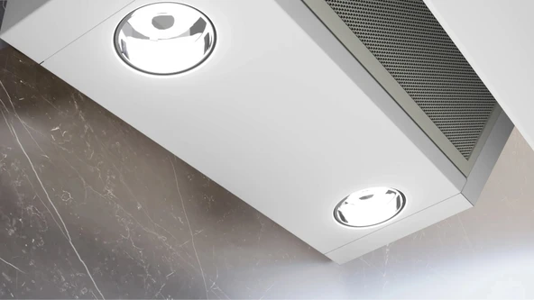 Siemens LC64KPJ20T iQ300, Duvar tipi davlumbaz, eğimli cam tasarım, 60 cm, beyaz - Resim 4