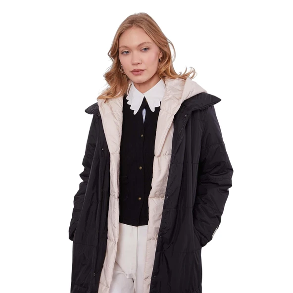 Kadın Çift Renk Şişme Mont 560038 - Resim 3