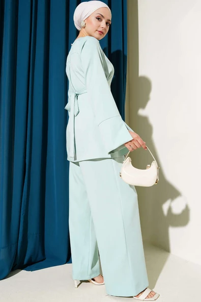 Kuşak Bağlamalı İkili Takım Mint - Resim 3