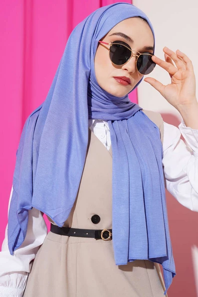 Basic Penye Şal İndigo ürün görseli 1