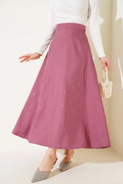 Sıra Taşlı Etek Magenta ürün görseli 1