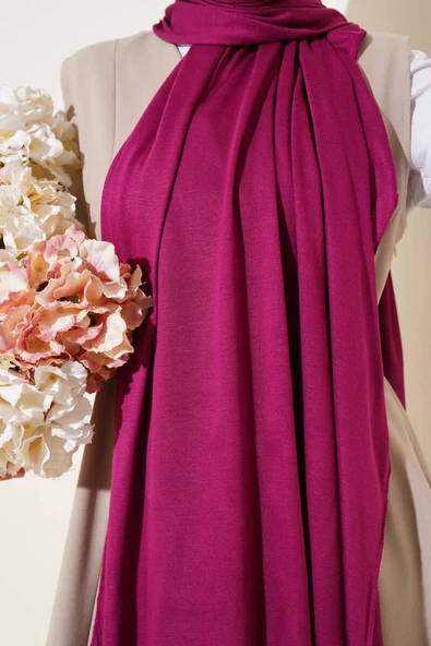 Basic Penye Şal Mürdüm - Resim 4