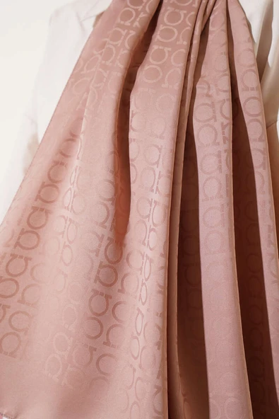 Omega Desen Jakar Şal Latte - Resim 4