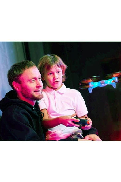 Işıklı USB Şarjlı Uzaktan Kumandalı Night Hawk Stunt Drone 22,5 cm – LED Işıklı, 16 Farklı Hareketli Uçuş - Resim 7