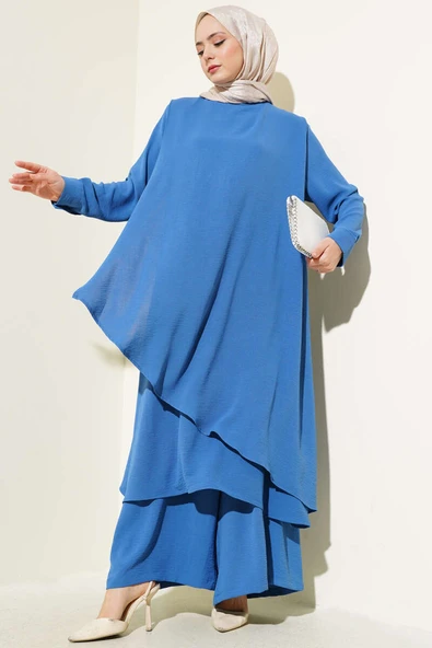 Asimetrik Kesim Ayrobin İkili Takım Mavi ürün görseli 1