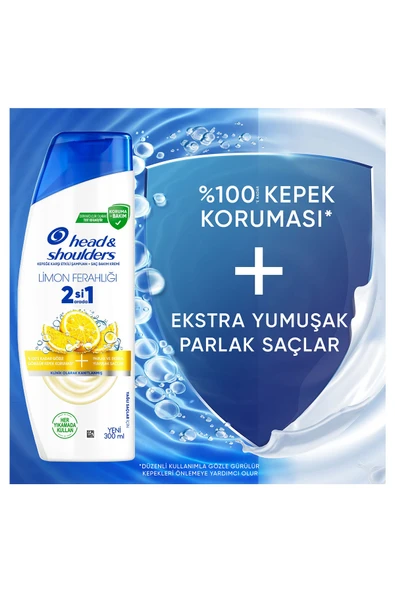 Head And Shoulders Limon Ferahlığı 2si1 Arada Şampuan 300 ml - Resim 3