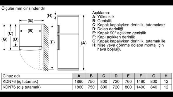 Siemens KD76NXWE0N iQ300 Üstten Donduruculu Buzdolabı 186 x 75 cm Beyaz - Resim 5