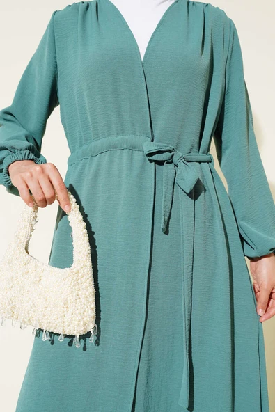 Bel Tünelli Bağlamalı Kap Yeşil - Resim 4