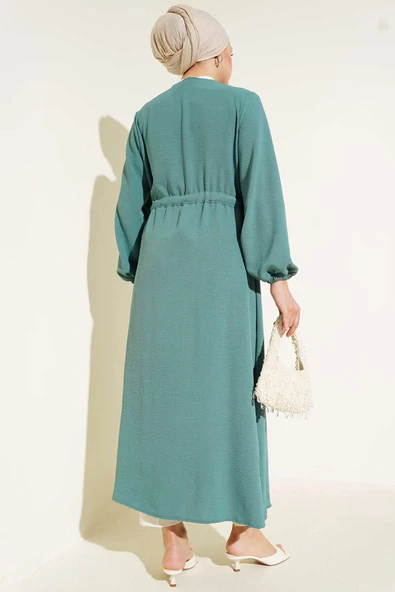 Bel Tünelli Bağlamalı Kap Yeşil - Resim 3