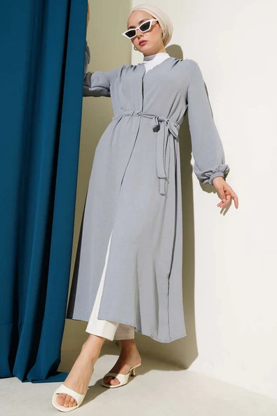 Bel Tünelli Bağlamalı Kap Gri - Resim 2