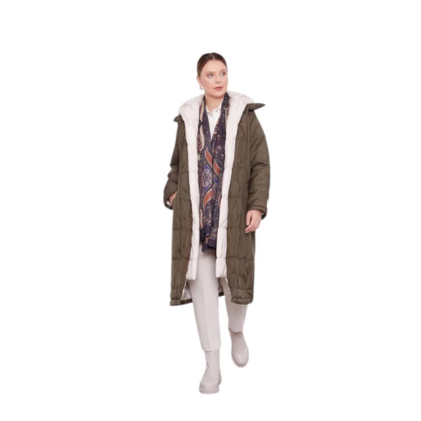 Çift Renk Şişme Mont - Resim 7