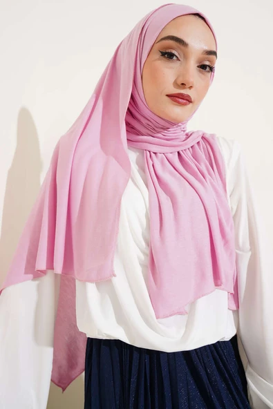 Basic Penye Şal Pembe - Resim 2