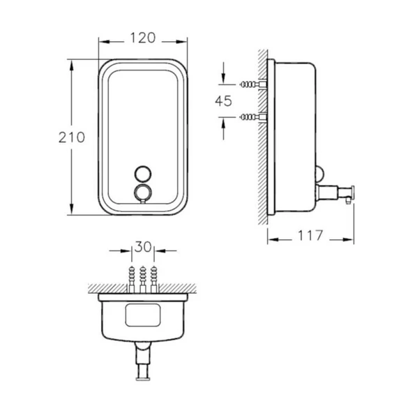 VitrA Artema Arkitekta Sıvı Sabunluk A44505 - 2