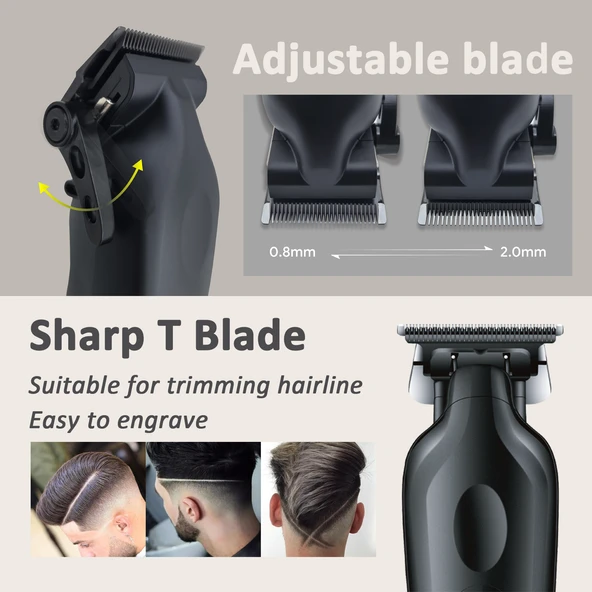 WA-0178 2'li Set Profesyonel Şarjlı Saç,Sakal,Ense,Vücut Traş Kesme Makinesi / Ergonomik Tasarım, Uzun Pil Ömrü, LED Ekran - 2