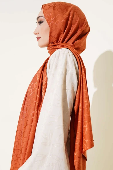 Çift Taraf Jakar Şal Kiremit - Resim 3