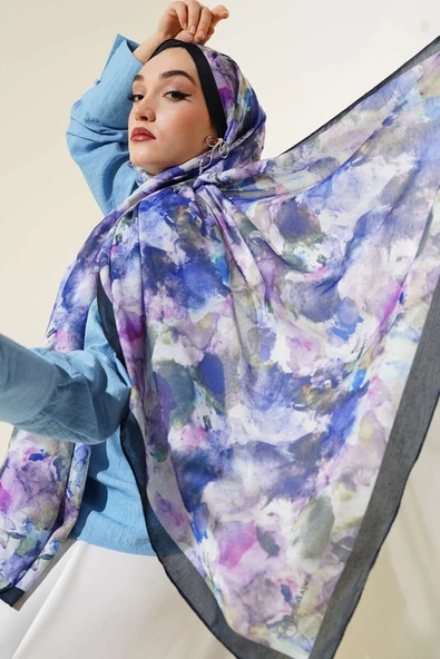 Brush Desen Lina Şal Leylak ürün görseli 1