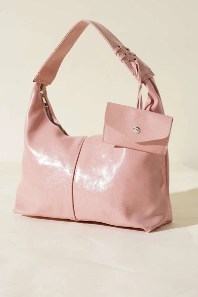 Bozuk Para Cüzdanlı Rugan Çanta Pudra ürün görseli