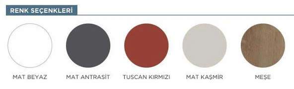 Orka Messina 100 cm Tuscan Kırmızı Banyo Dolabı Takımı - Resim 4