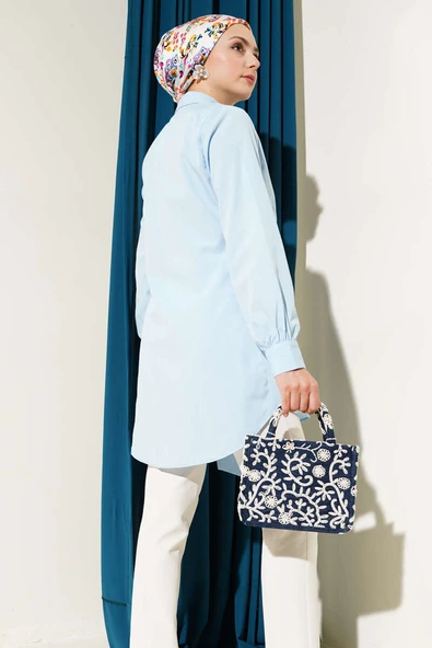 Yandan Bağlamalı Tunik Bebe Mavi - Resim 3