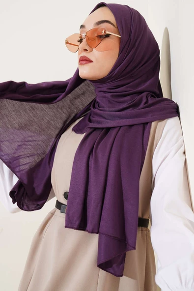 Basic Penye Şal Mor ürün görseli 1