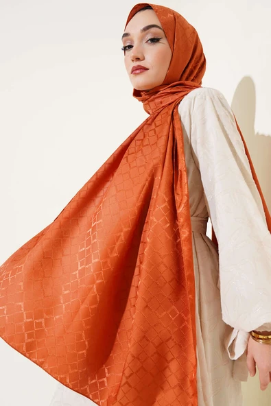 Çift Taraf Jakar Şal Kiremit - Resim 2