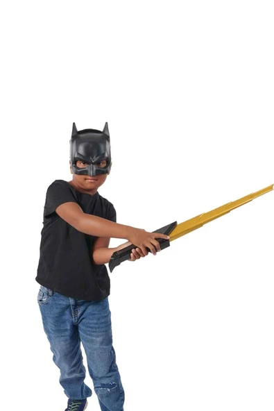DC Batman Işıklı Kılıç ve Maske Seti – 60 cm Uzayabilen Işıklı Kılıç, Kahraman Kostüm Oyuncağı - 3