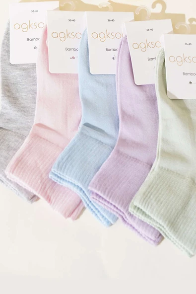 Bayan 6lı Sport Lastik Kısa Konç Çorap Asorti 1 - Resim 2