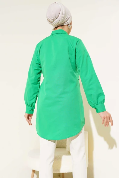 Yandan Bağlamalı Tunik Yeşil - Resim 3