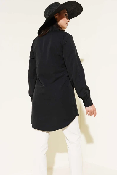 Yandan Bağlamalı Tunik Siyah - Resim 3