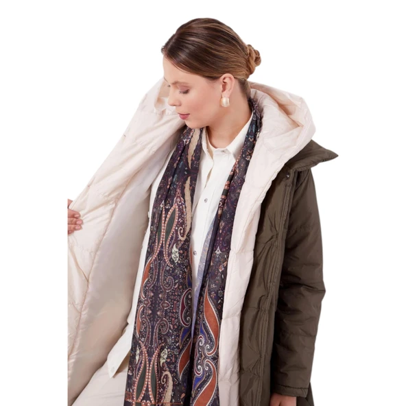 Çift Renk Şişme Mont - Resim 4