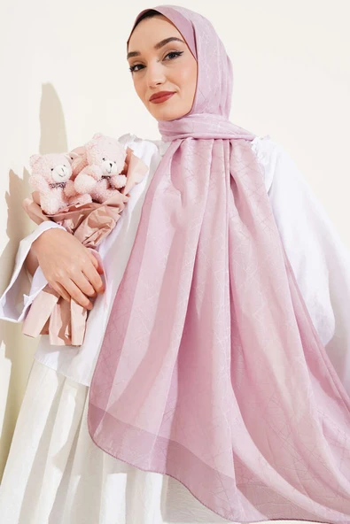 Desenli Koza Etol Şal Pudra - Resim 2