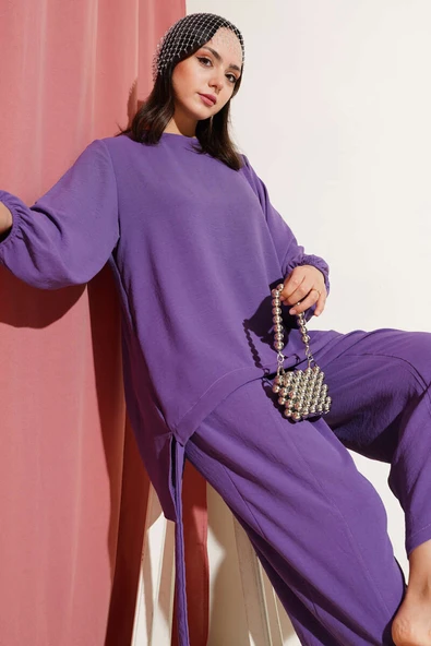 Ayrobin Şalvarlı İkili Takım Lila ürün görseli 1