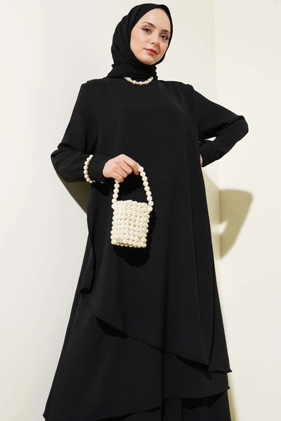 Asimetrik Kesim Ayrobin İkili Takım Siyah - 2